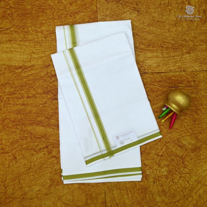 8 Muzham Bleached Dhoti -  SASDS0029141 - Image 1