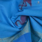 Rich Cotton Saree - Vivid Sky Blue SASC0029336 - Image 2