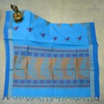 Rich Cotton Saree - Vivid Sky Blue SASC0029336