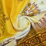 Jaipur Cotton Saree - White and Yellow SASC0029929 - Image 2