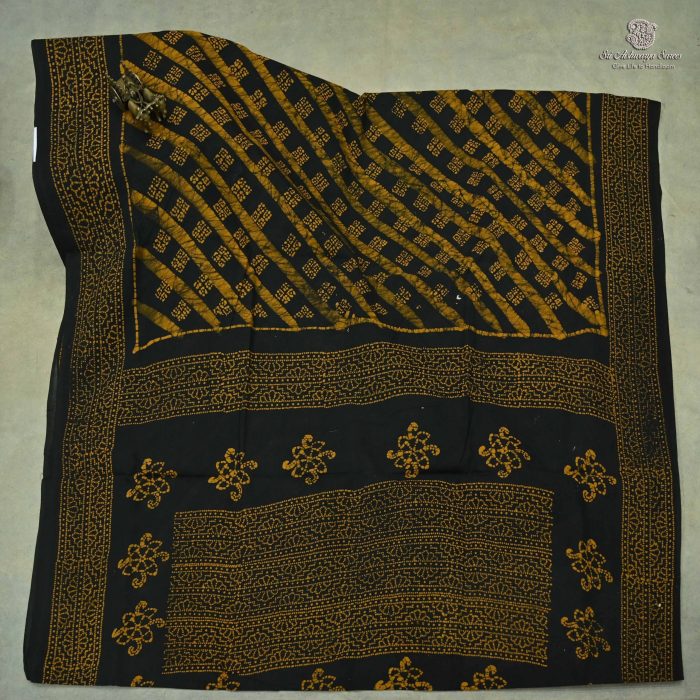 (10 Yards) Sungudi Cotton Saree Deep Green SASTC0030362 - Image 1