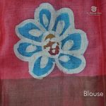 Tussar Printed Saree Blue & Pink Color SASMT0030484 - Image 3