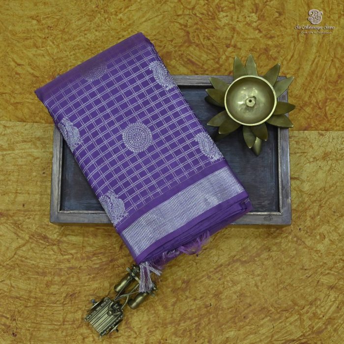 Pure Silk Sarees Dark Lavender SASPS0030524 - Image 6