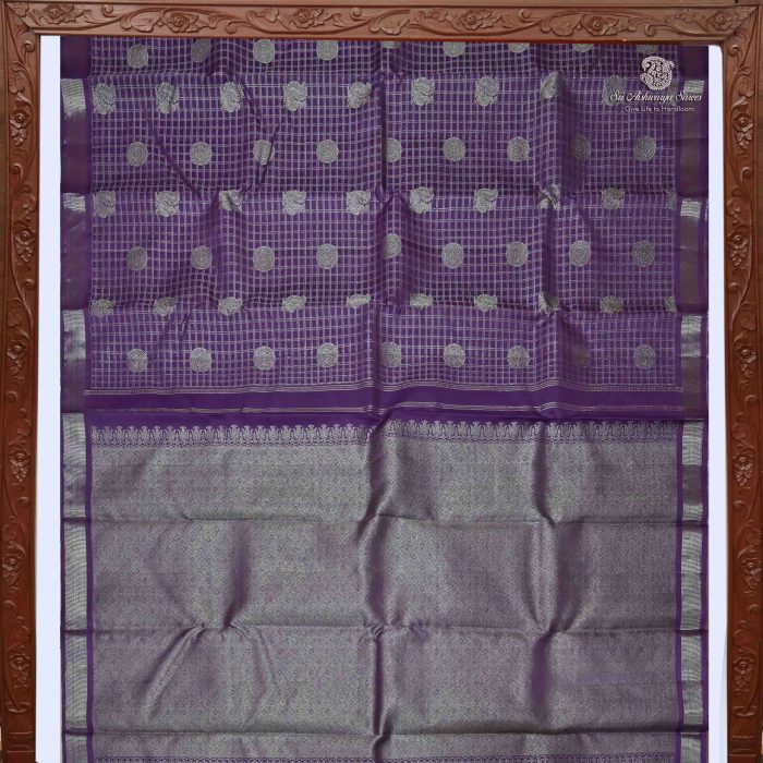 Pure Silk Sarees Dark Lavender SASPS0030524 - Image 5
