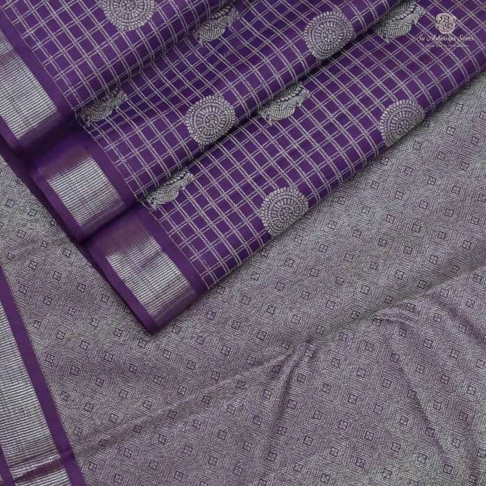 Pure Silk Sarees Dark Lavender SASPS0030524 - Image 3