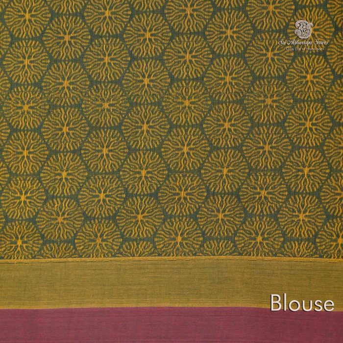 Rich Cotton Saree - Deep Green SASC0030815 - Image 3