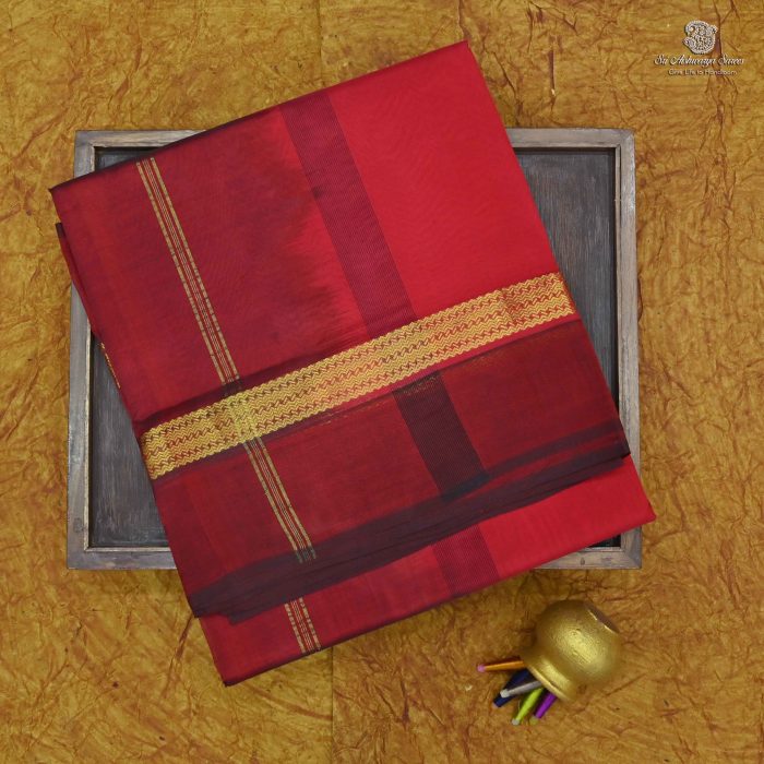 Silk Cotton Sarees Scarlet Red Color SAS0031216 - Image 6