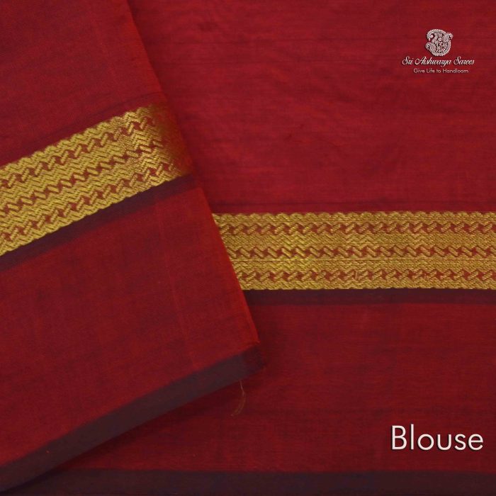 Silk Cotton Sarees Scarlet Red Color SAS0031216 - Image 4