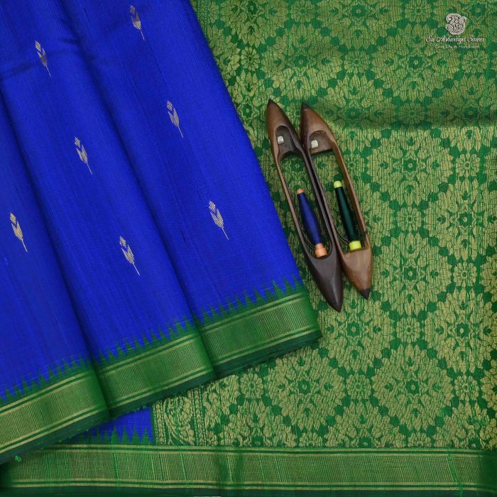 Raw Silk Sarees Royal Blue SASRS0031278 - Image 1