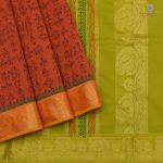 Semi Silk Cotton Printed Sarees - Rust Orange SASPC0031488