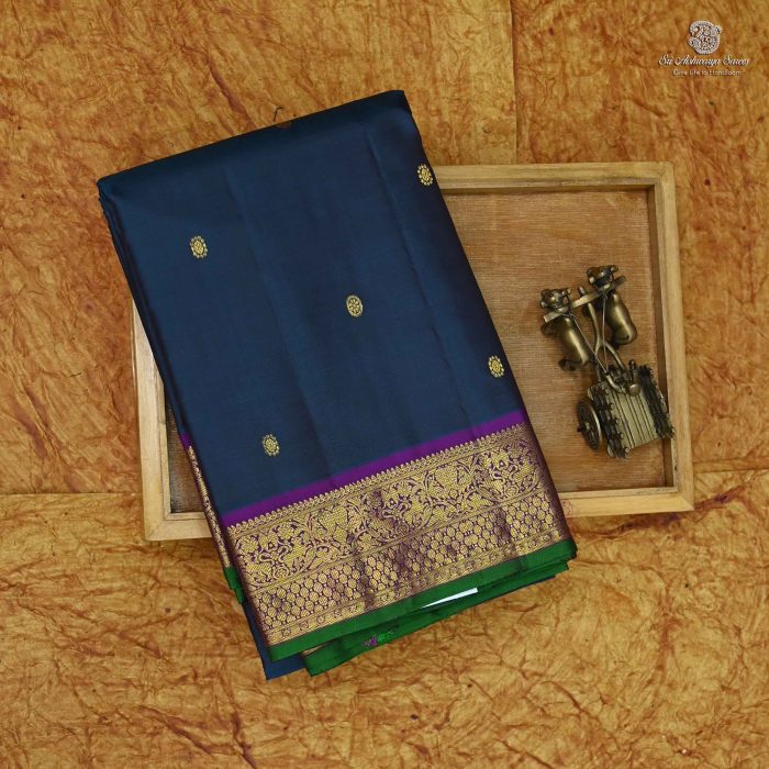 Pure Silk Sarees - Peacock Blue SASPS0031730 - Image 6