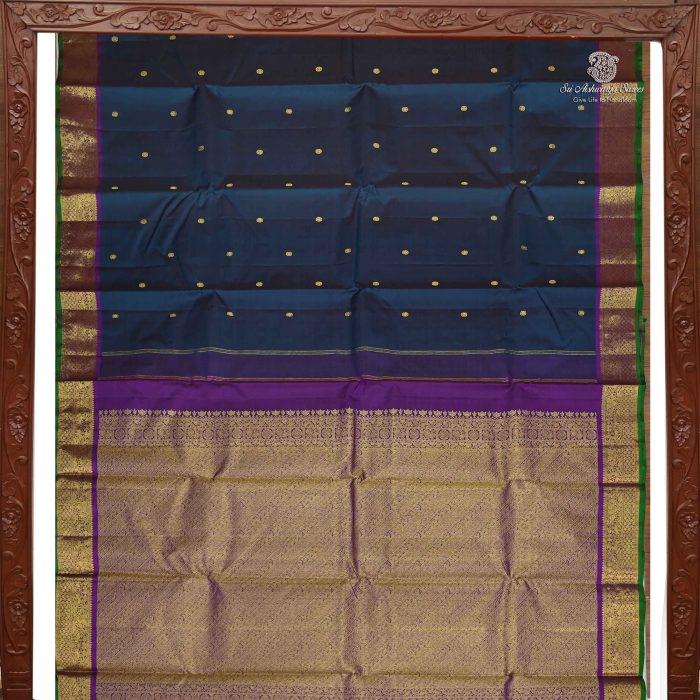 Pure Silk Sarees - Peacock Blue SASPS0031730 - Image 5