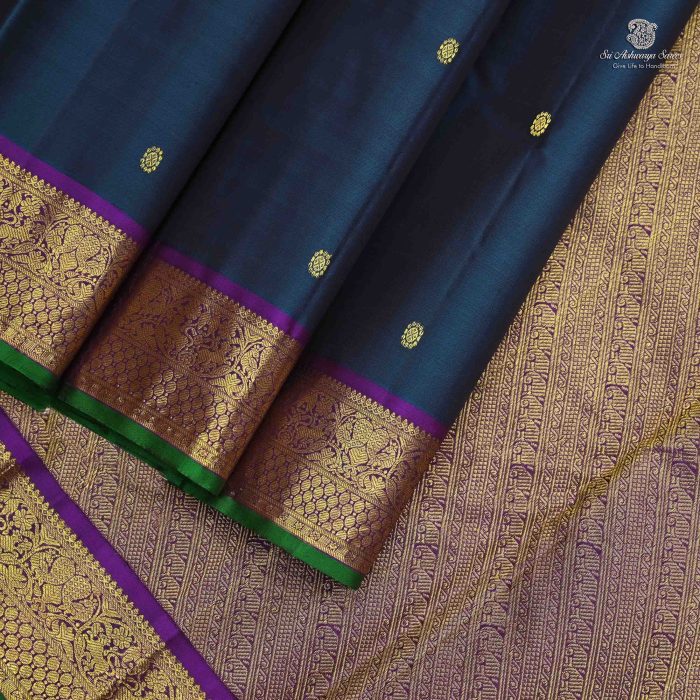 Pure Silk Sarees - Peacock Blue SASPS0031730 - Image 3