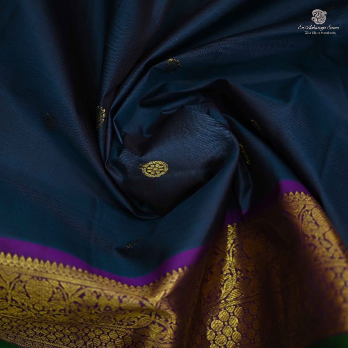 Pure Silk Sarees - Peacock Blue SASPS0031730 - Image 2