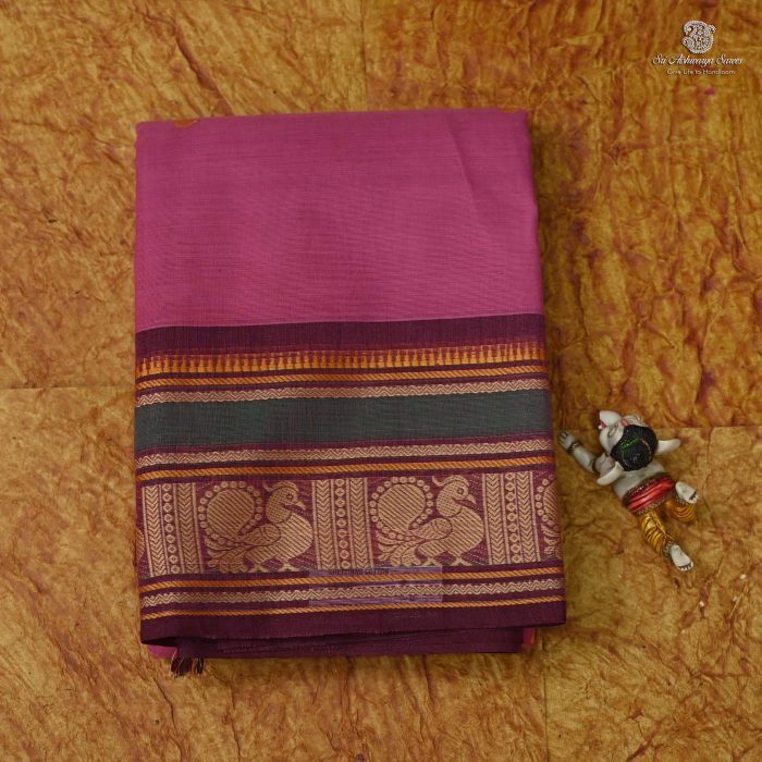 Chettinad Cotton Sarees Persian Pink Color SASC0031812 - Image 1