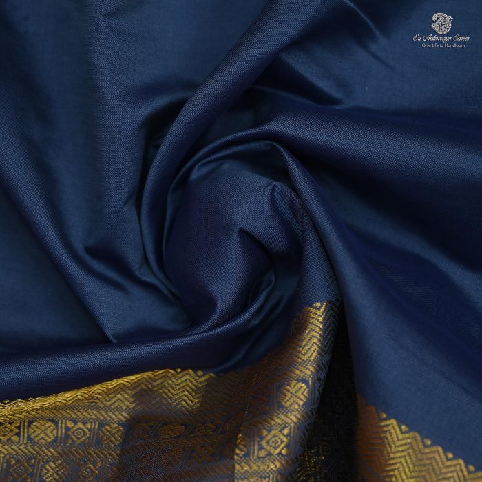 Semi Silk Cotton Sarees - Steel Blue SASPC0032067 - Image 2