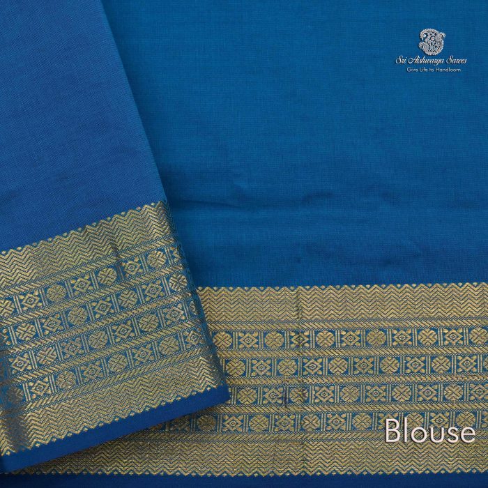 Semi Silk Cotton Sarees - Indigo Purple SASPC0032072 - Image 3