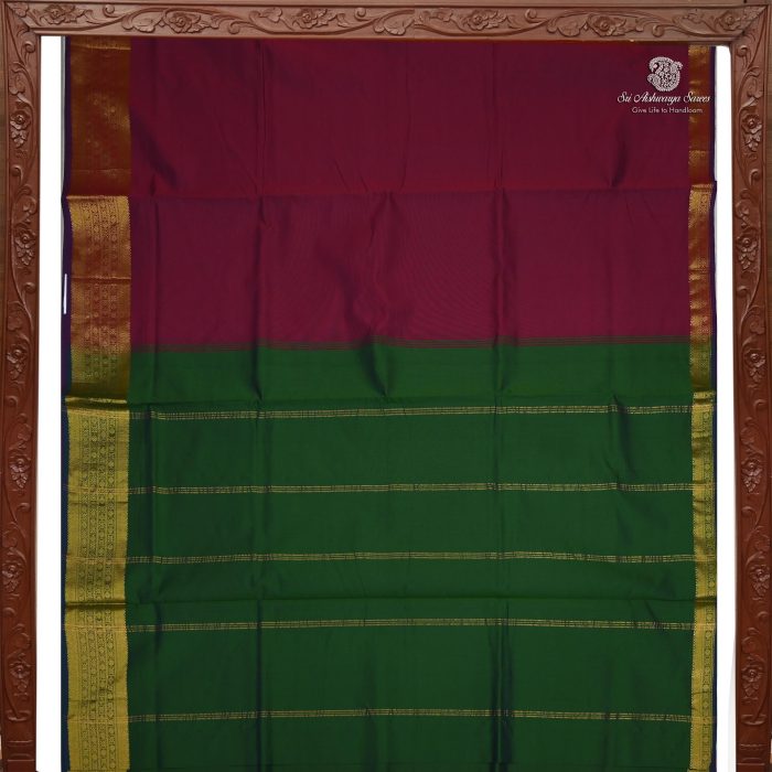 Semi Silk Cotton Sarees - Maroon SASPC0032073 - Image 4
