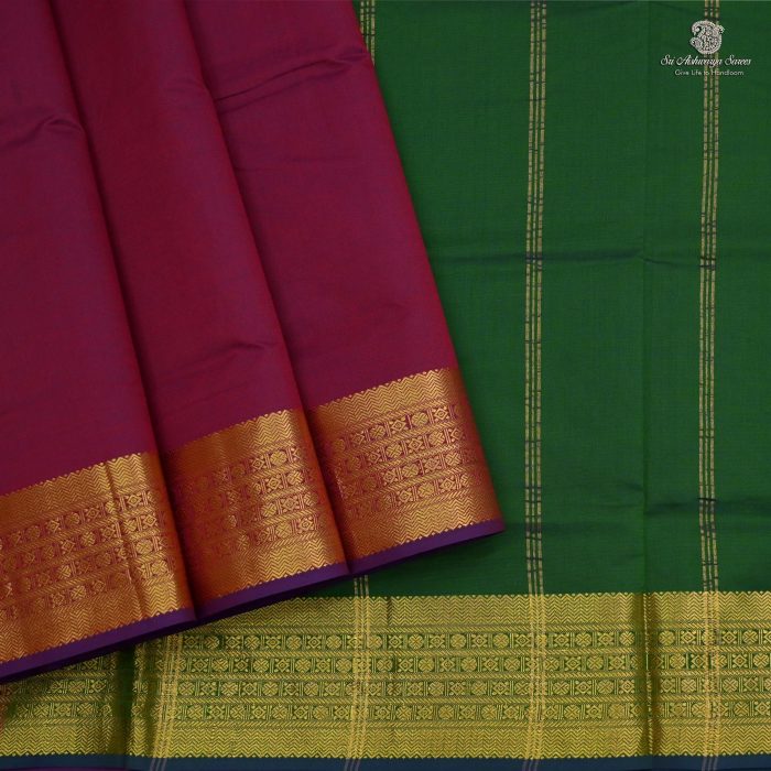 Semi Silk Cotton Sarees - Maroon SASPC0032073 - Image 1