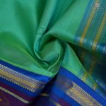Silk Cotton Sarees Korvai - Dark Seafoam Green SAS0032152 - Image 2