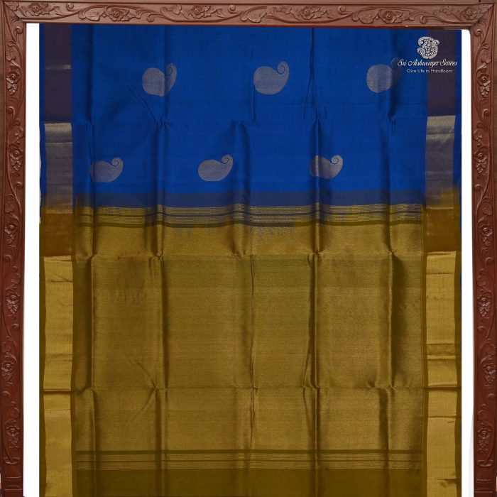 Silk Cotton Sarees - Cobalt Blue SAS0032175 - Image 5