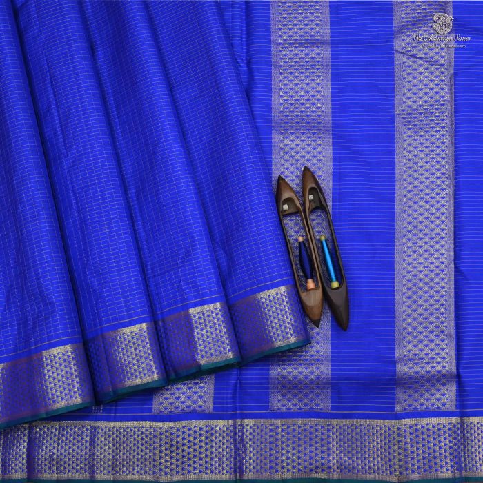 10 Yards Pure Silk Sarees - Royal Blue SASTPS0032286 - Image 1