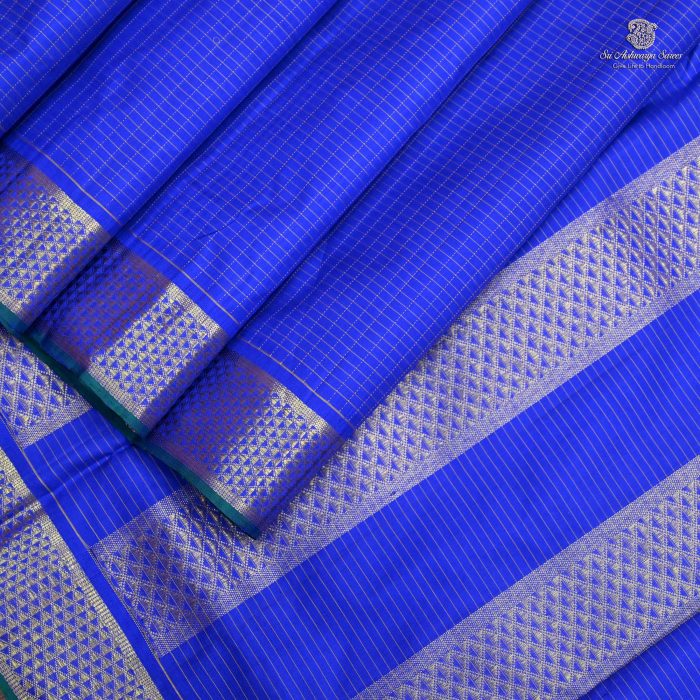 10 Yards Pure Silk Sarees - Royal Blue SASTPS0032286 - Image 3