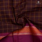 10 Yards Pure Cotton Sarees - Chocolate Brown SASTC0032409 - Image 2