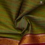 10 Yards Pure Cotton Sarees - Mehendi Green SASTC0032426 - Image 2
