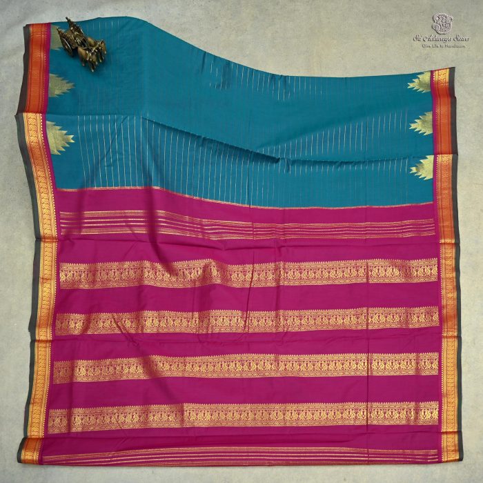 10 Yards Kalyani Cotton Sarees - Peacock Green SASTKC0032442 - Image 1