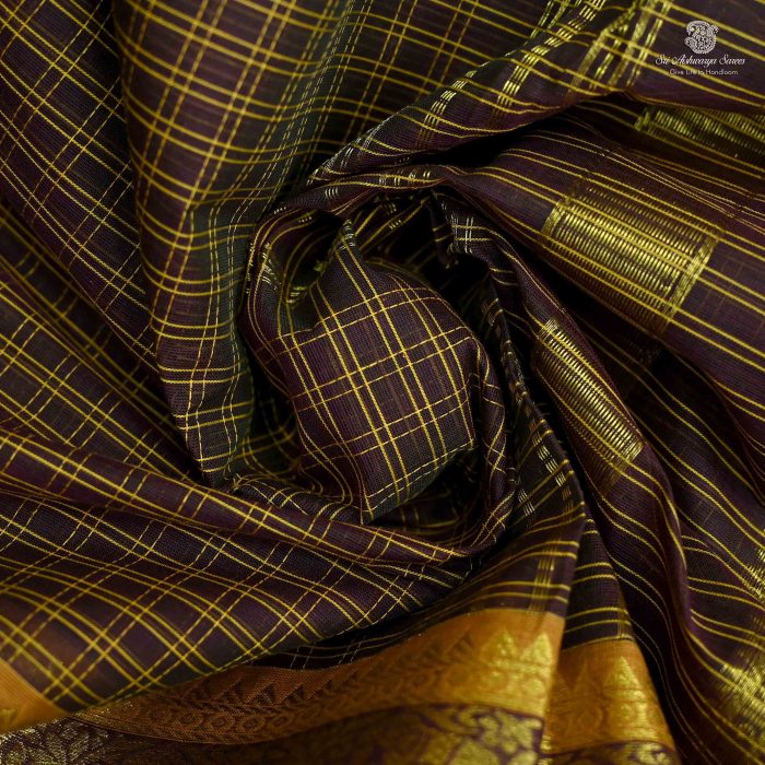 10 Yards Pure Cotton Sarees - Brown SASTC0032461 - Image 2