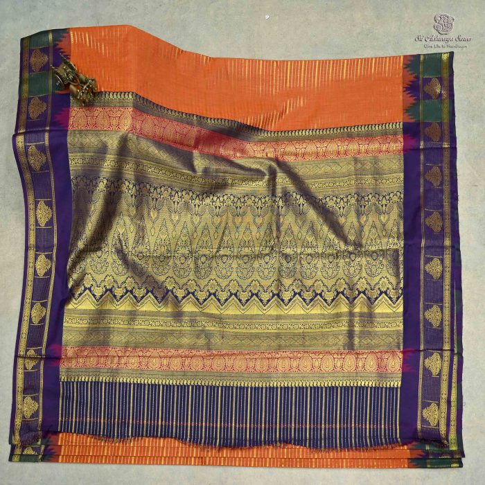 10 Yards Kalyani Cotton Sarees - Rust Orange SASTKC0032474 - Image 1