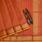 10 Yards Silk Cotton Sarees - Burnt Orange SAST0032705