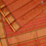 10 Yards Silk Cotton Sarees - Burnt Orange SAST0032705 - Image 3