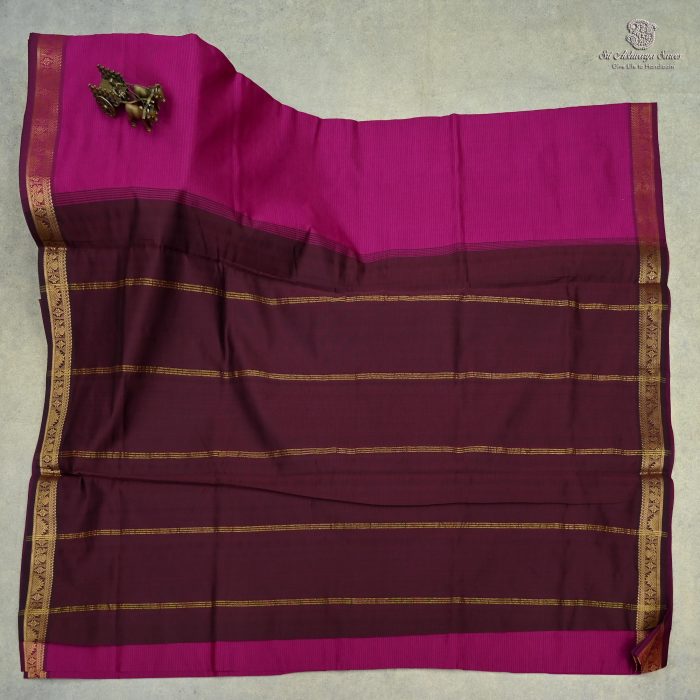 10 Yards Semi Silk Cotton Sarees - Magenta Pink SASPT0032729 - Image 1