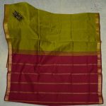 10 Yards Semi Silk Cotton Sarees - Mehendi Green SASPT0032745