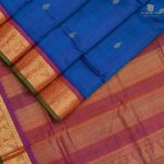 10 Yards Silk Cotton Sarees - Peacock Blue SAST0032998 - Image 3