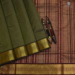 10 Yards Silk Cotton Sarees - Mehendi Green SAST0033010