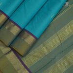 Pure Kanchivaram Silk Saree Turquoise Blue SASPS0033327 - Image 4