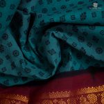 9 Yards Sungudi Cotton Sarees Peacock Green SASTC0033470 - Image 2