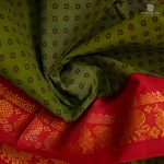 9 Yards Sungudi Cotton Sarees Olive Green colour SASTC0033476 - Image 2
