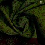 9 Yards Sungudi Cotton Sarees Olive Green SASTC0033495 - Image 2