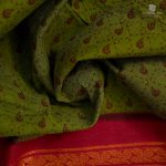 9 Yards Sungudi Cotton Sarees Olive Green SASTC0033496 - Image 2