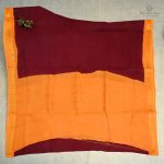 9 Sungudi Cotton Saree – dark  Kum Kum Red SASTC0033504
