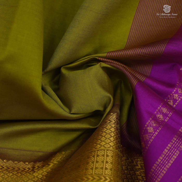 Semi Silk  Cotton Sarees Mehndi Green SASPC0033229 - Image 2