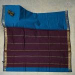 10 Yards Semi Silk Cotton Sarees – Peacock Blue –  SASPT0033446