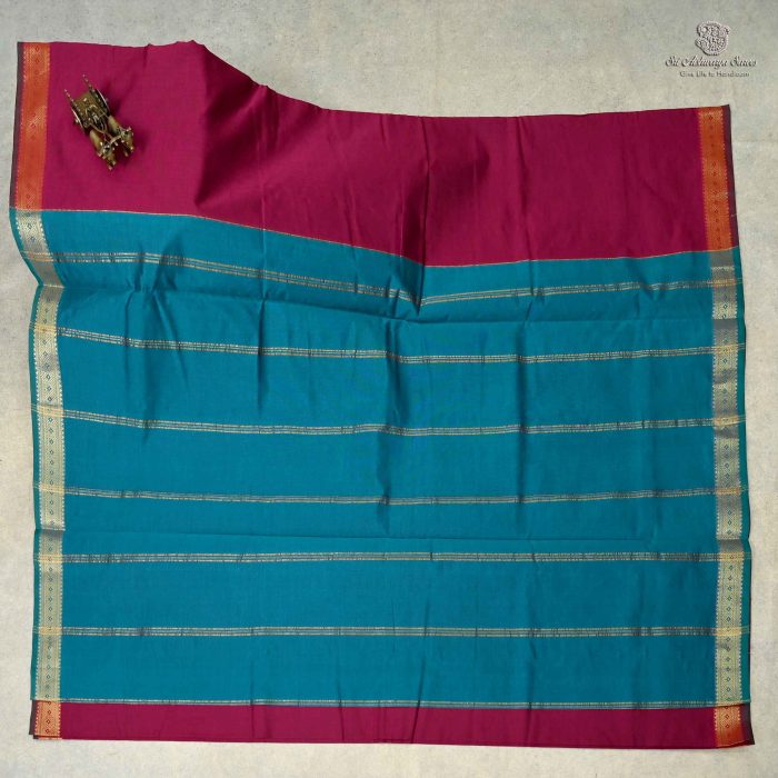 10 Yards Semi Silk Cotton Sarees –Maroon SASPT0033448 - Image 1