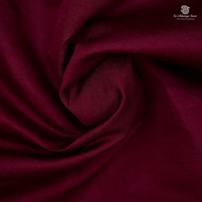 10 Yards Semi Silk Cotton Sarees –Maroon SASPT0033448 - Image 2