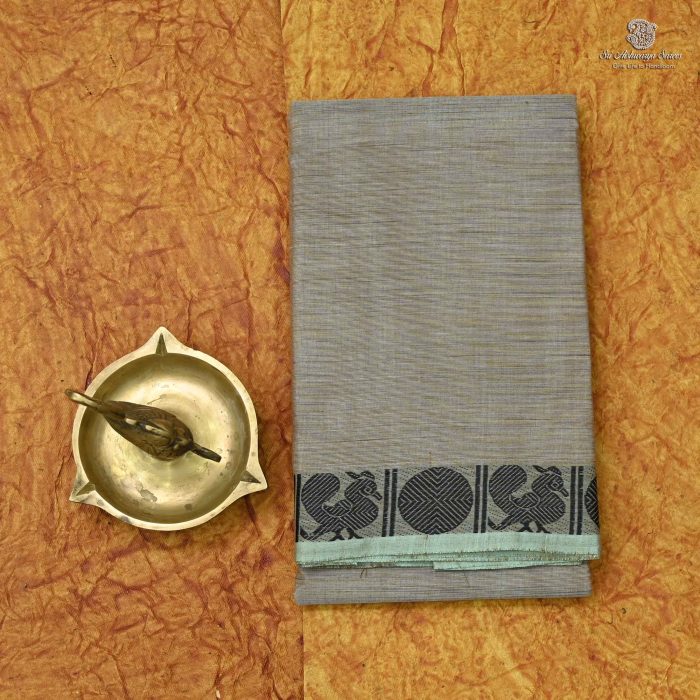 Chettinad Cotton Saree Bluish Beige SASC0033560 - Image 1