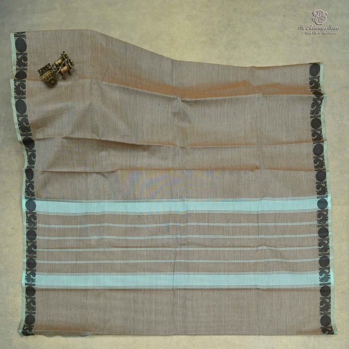 Chettinad Cotton Saree Bluish Beige SASC0033560 - Image 3
